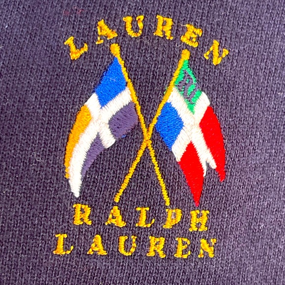 RALPH LAUREN Red White Blue Stripped Nautical Embroidered Flags Woman’s M NEW!!! - Picture 3 of 8